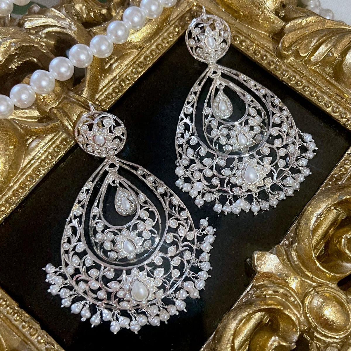 statement silver earrings