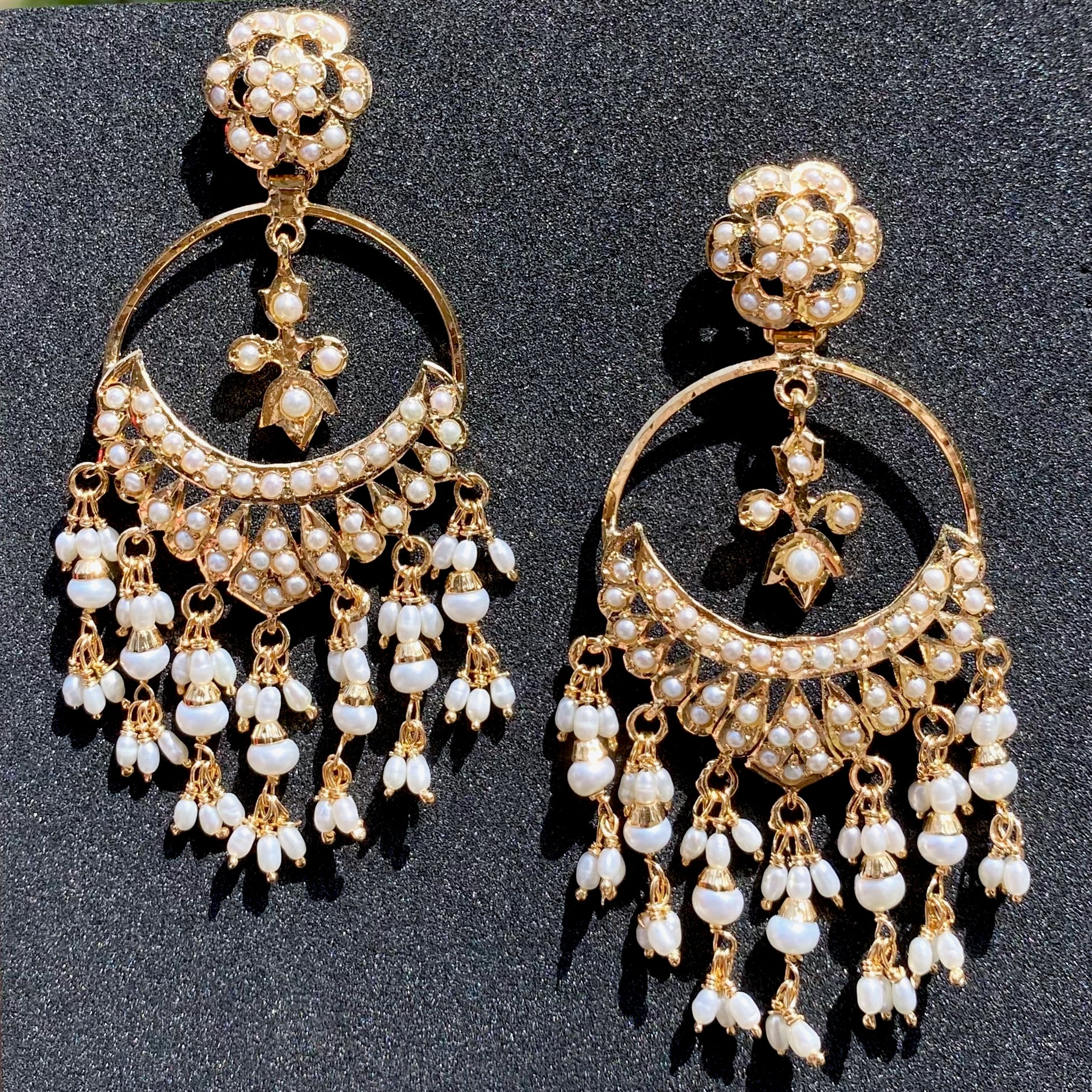 genuine pearl chandbali earrings