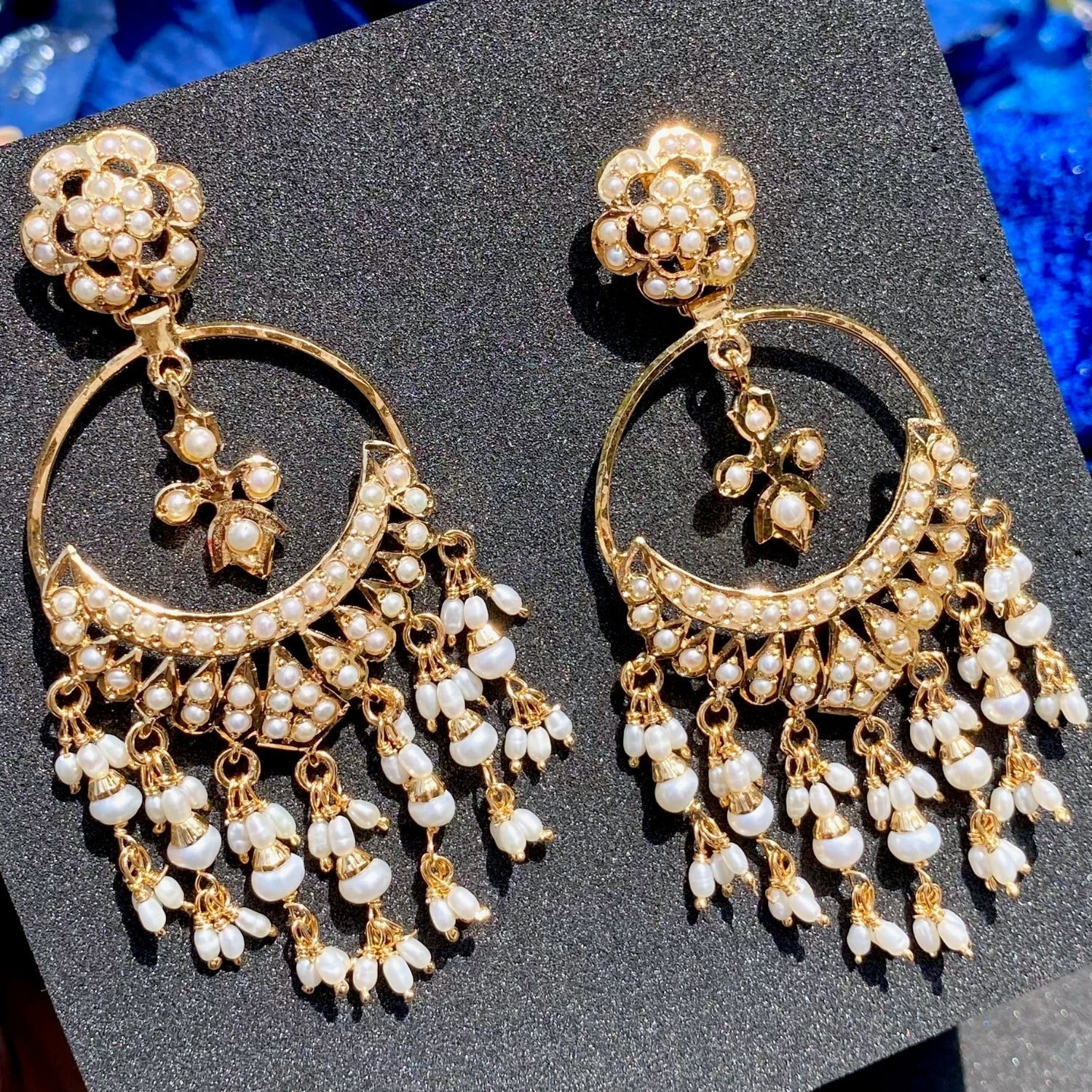 Gold Plated Silver Freshwater Pearl Chandbali Earrings For Gifting ER 148