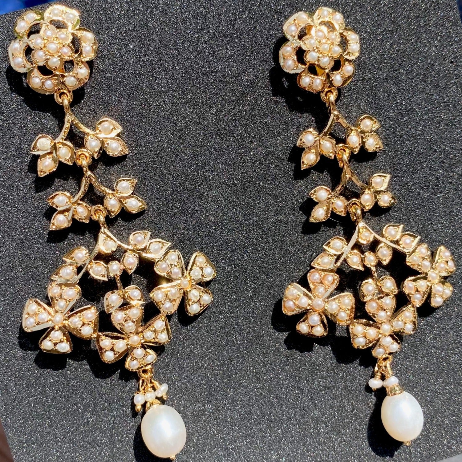 Pearl Drop Earrings on 925 Sterling Silver ER 174A