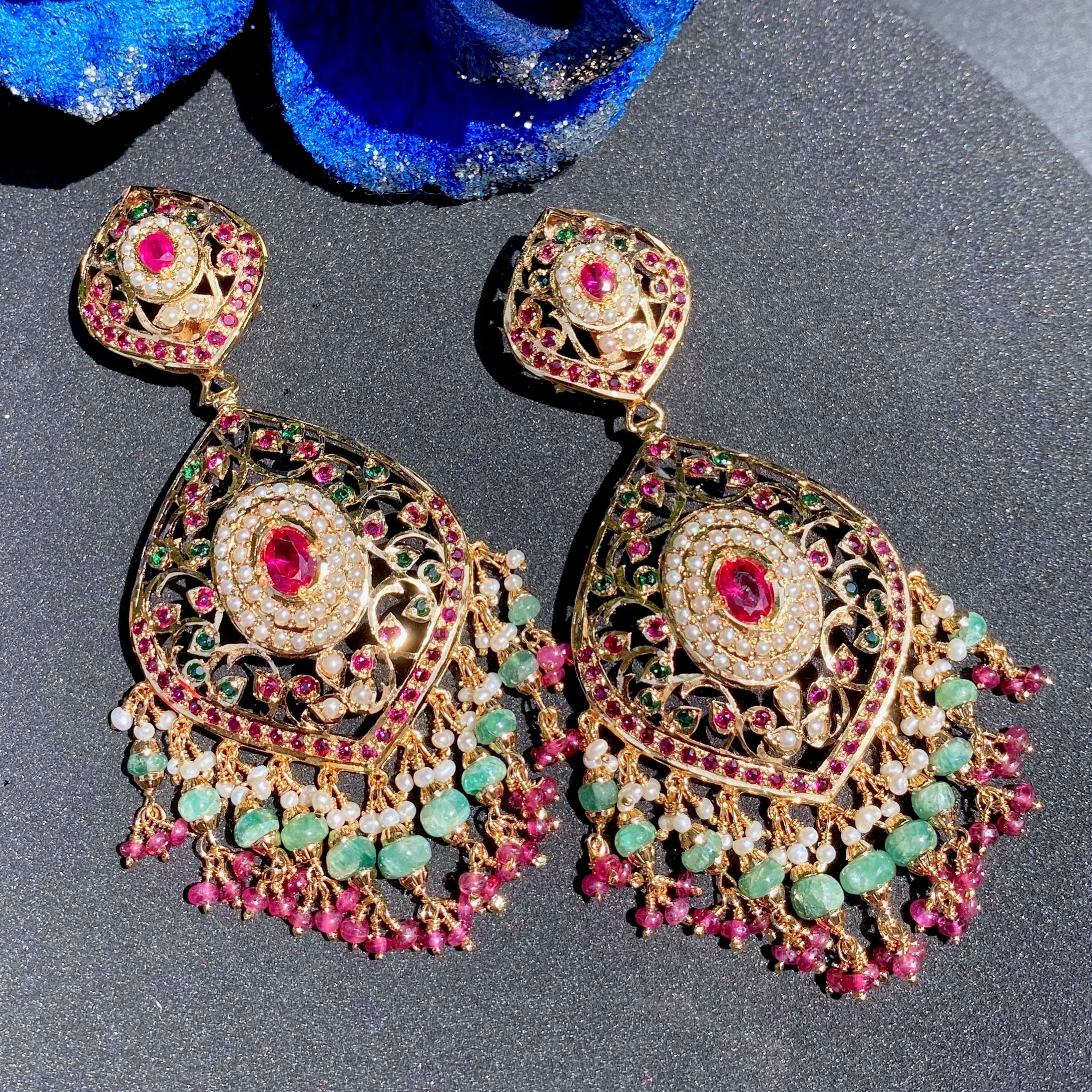 amritsari jadau earrings