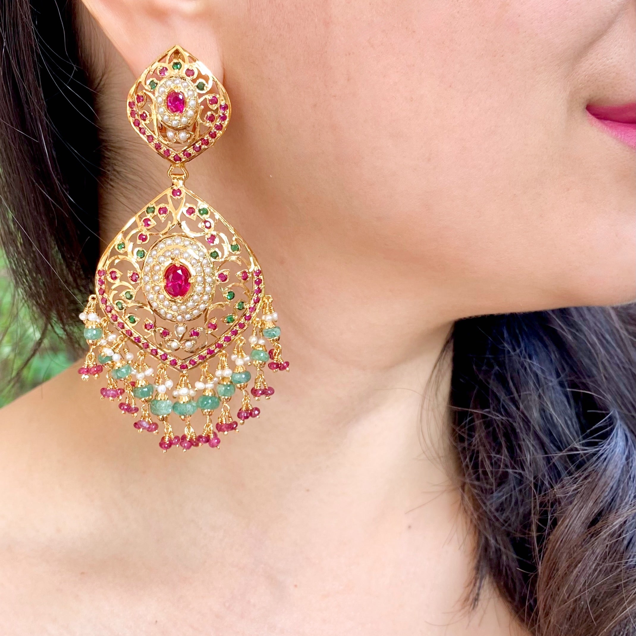 amritsari jadau earrings