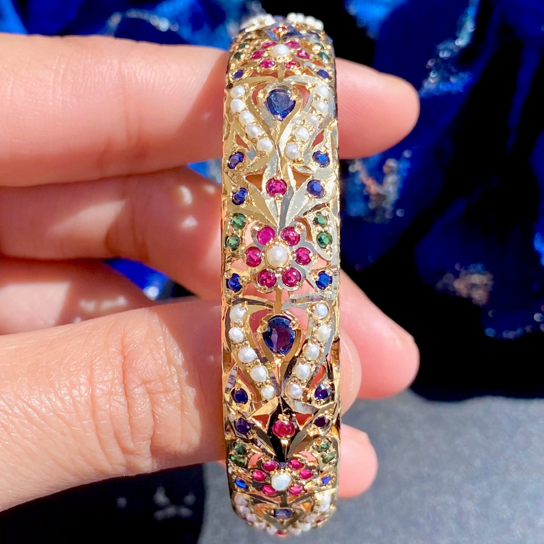 Multicoloured Stone Bangles for Women | Rare Indian Jadau Jewelry