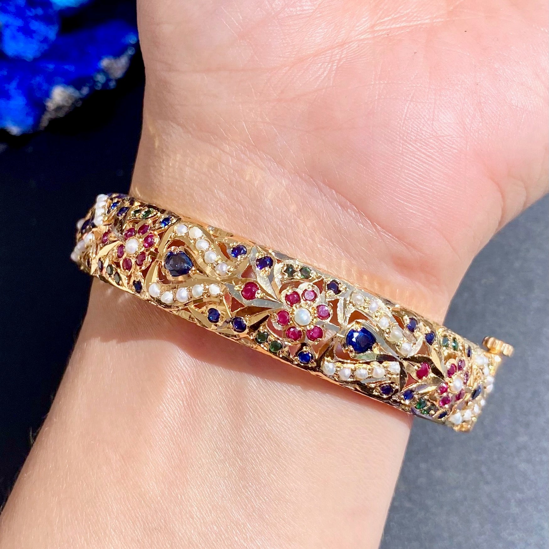 Multicoloured Stone Bangles for Women | Rare Indian Jadau Jewelry