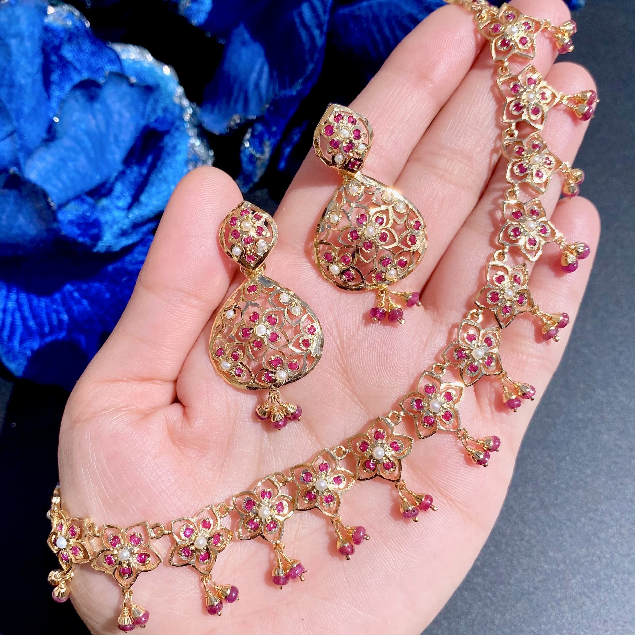 modern jadau necklace set