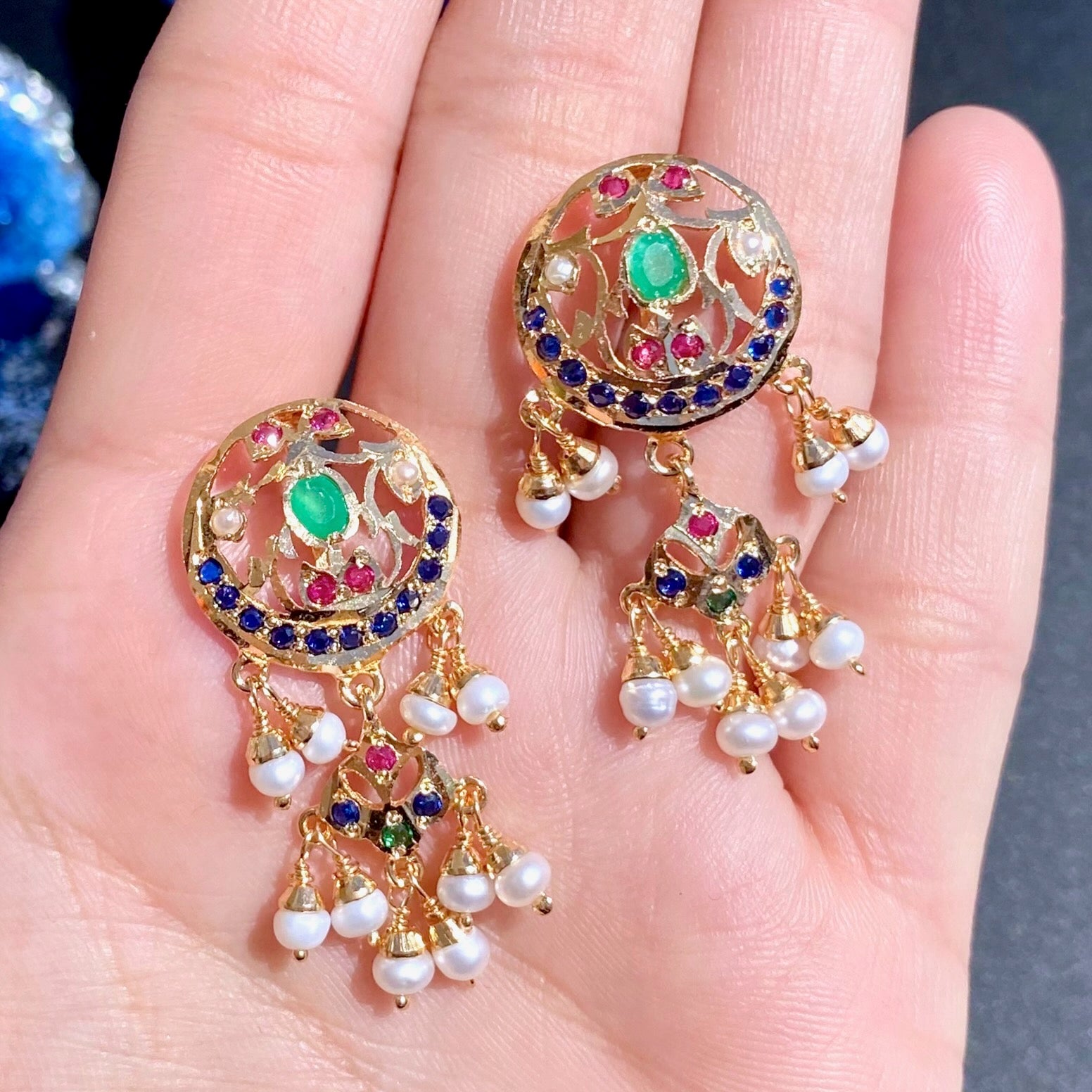 Multicoloured Women's Necklace Set | Exquisite Gold Plated Jadau Jewelry Online NS 363