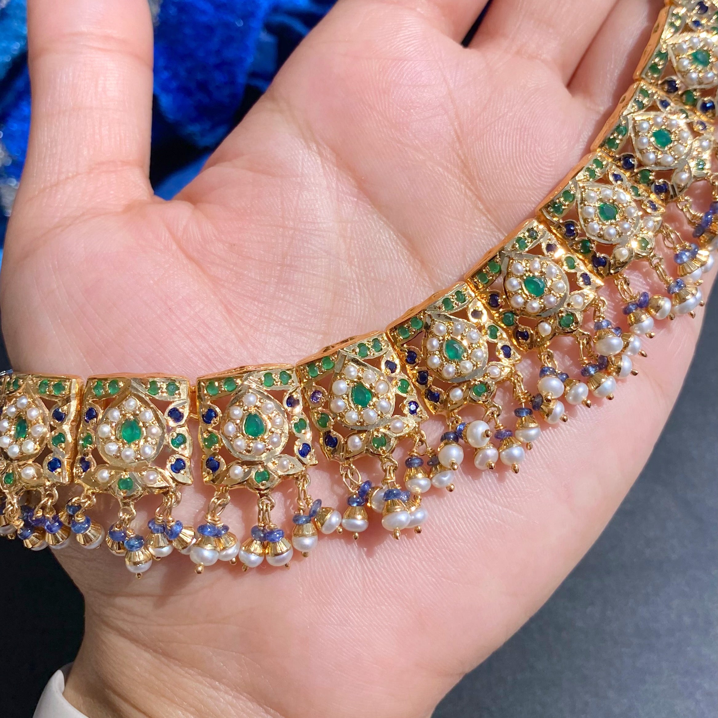 Classic Indian Jadau Necklace Set | Gold Plated on Silver NS 368