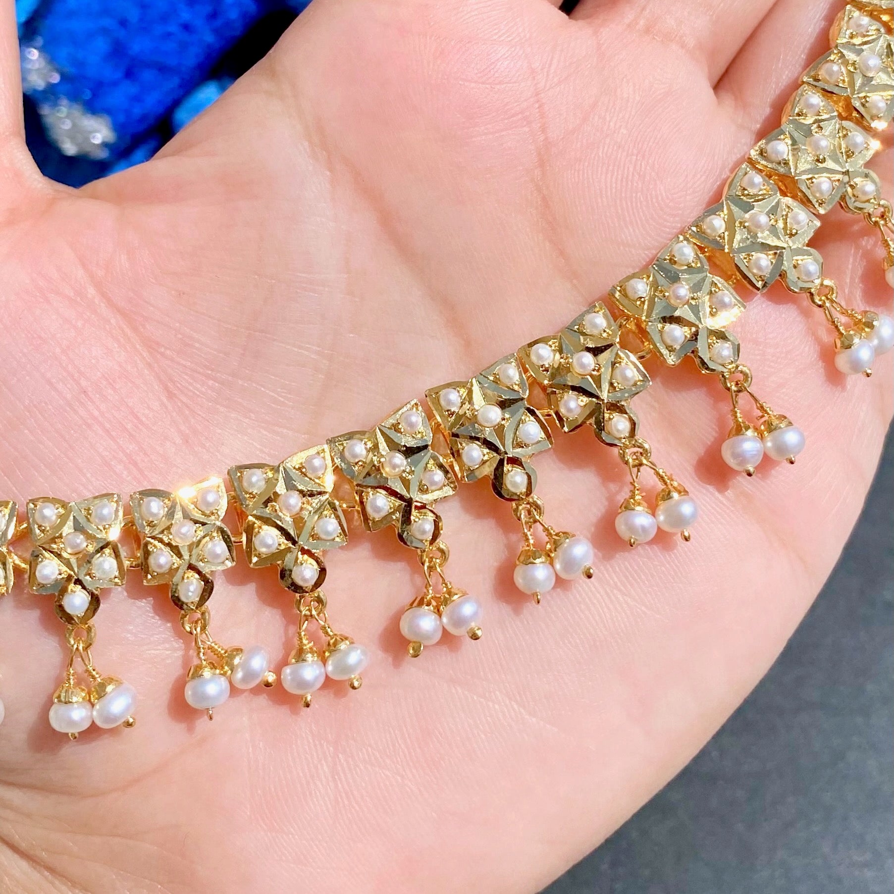 Sleek Pearl Necklace Set | Gold Plated on 925 Silver NS 365