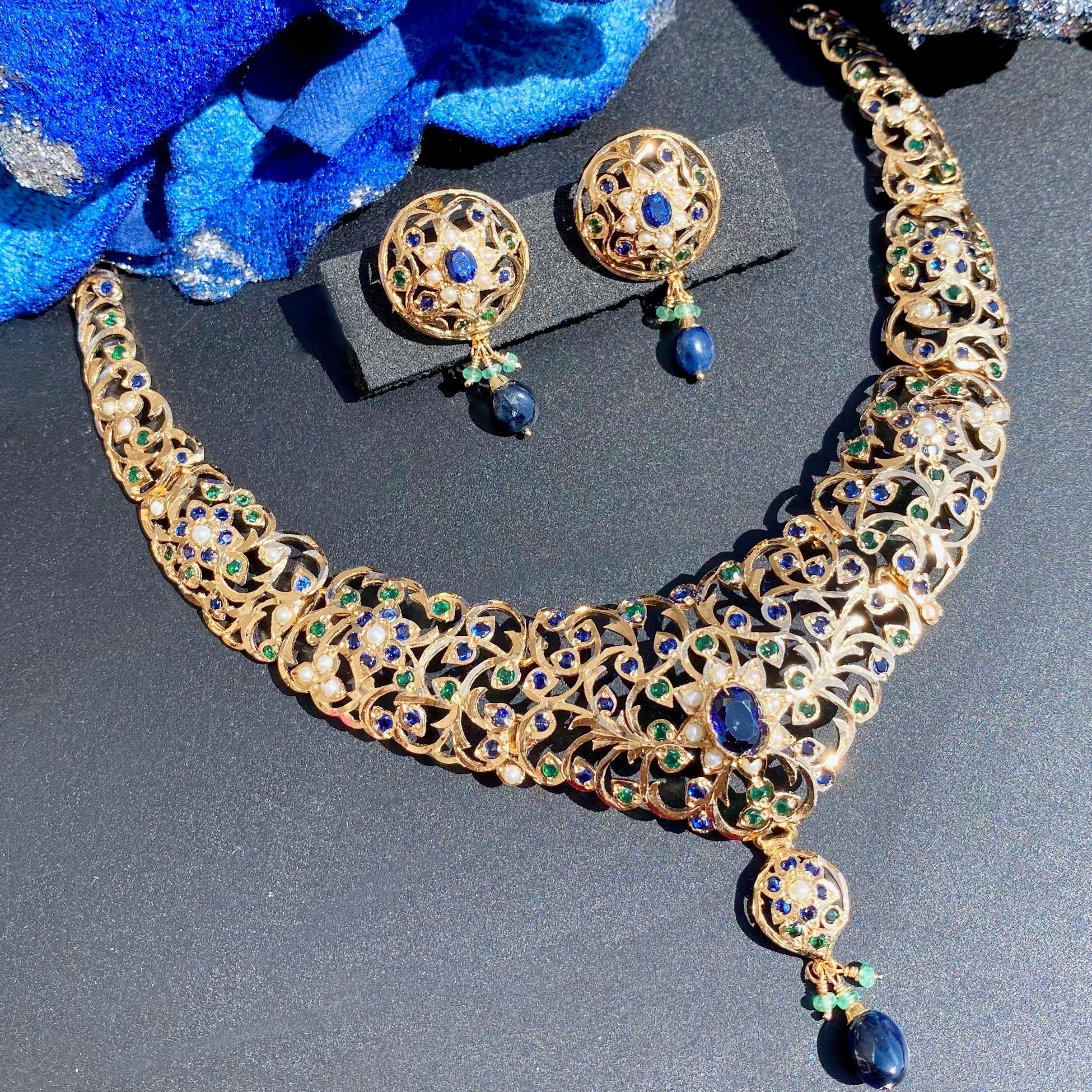 Exquisite Indian Necklace Set | Antique Design Jadau Jewelry NS 366