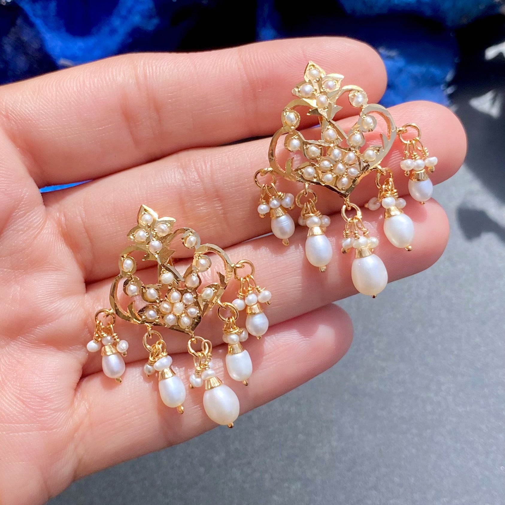 Womens Pearl Pendant Set | Gold Plated on 925 Silver | Jadau Jewelry PS 118