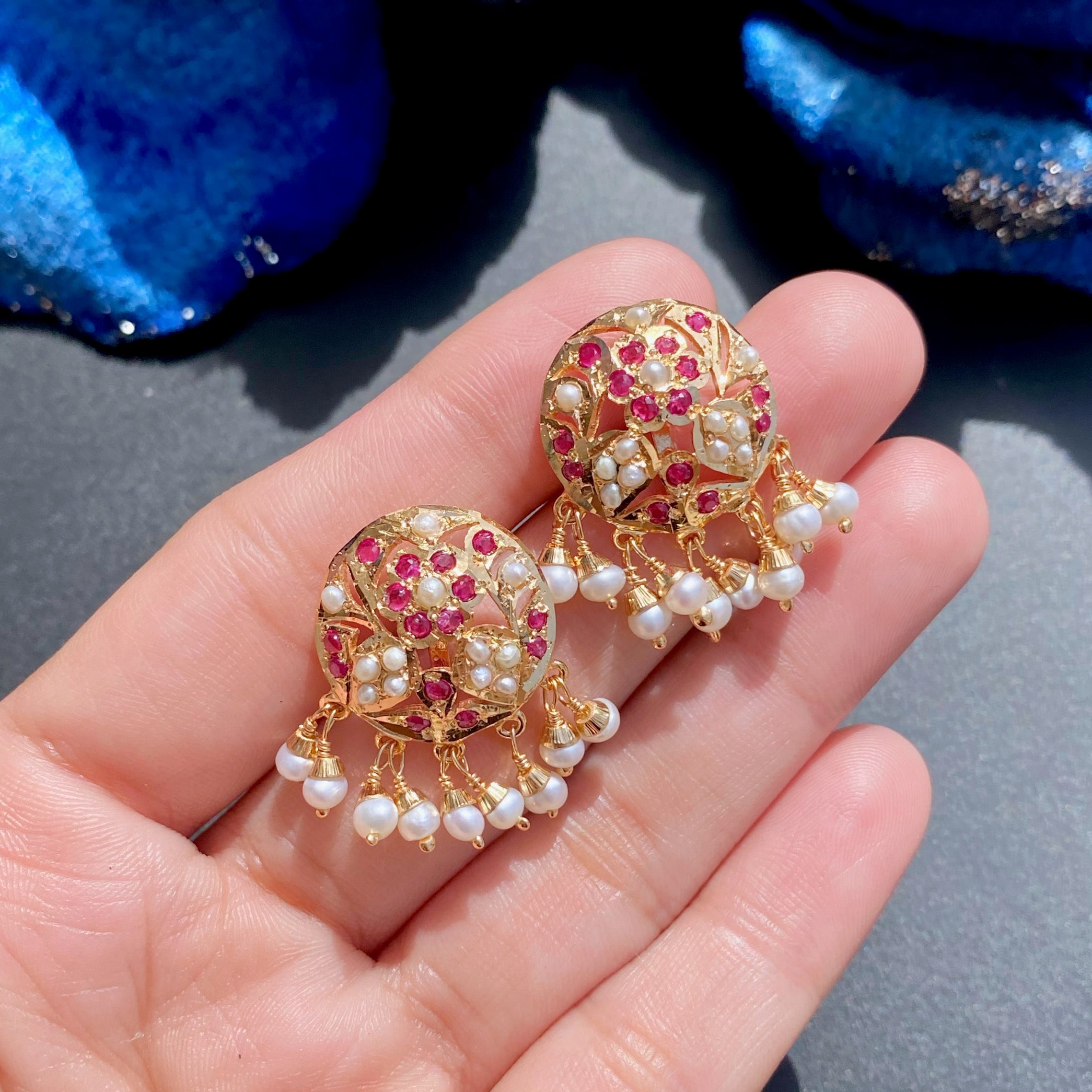 Womens Stud Earrings | Jadau Jewelry | Gold Plated on Silver ER 492