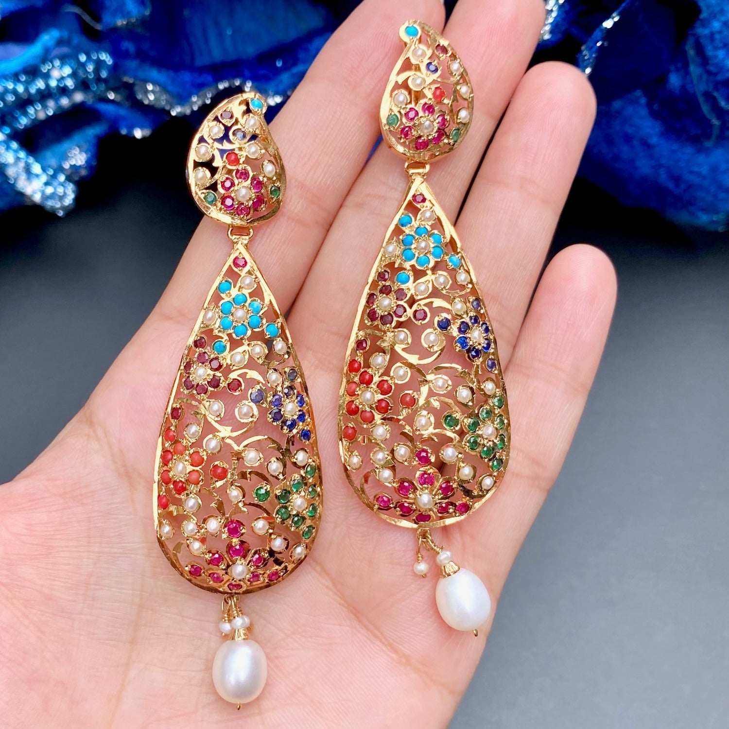 navratna earrings