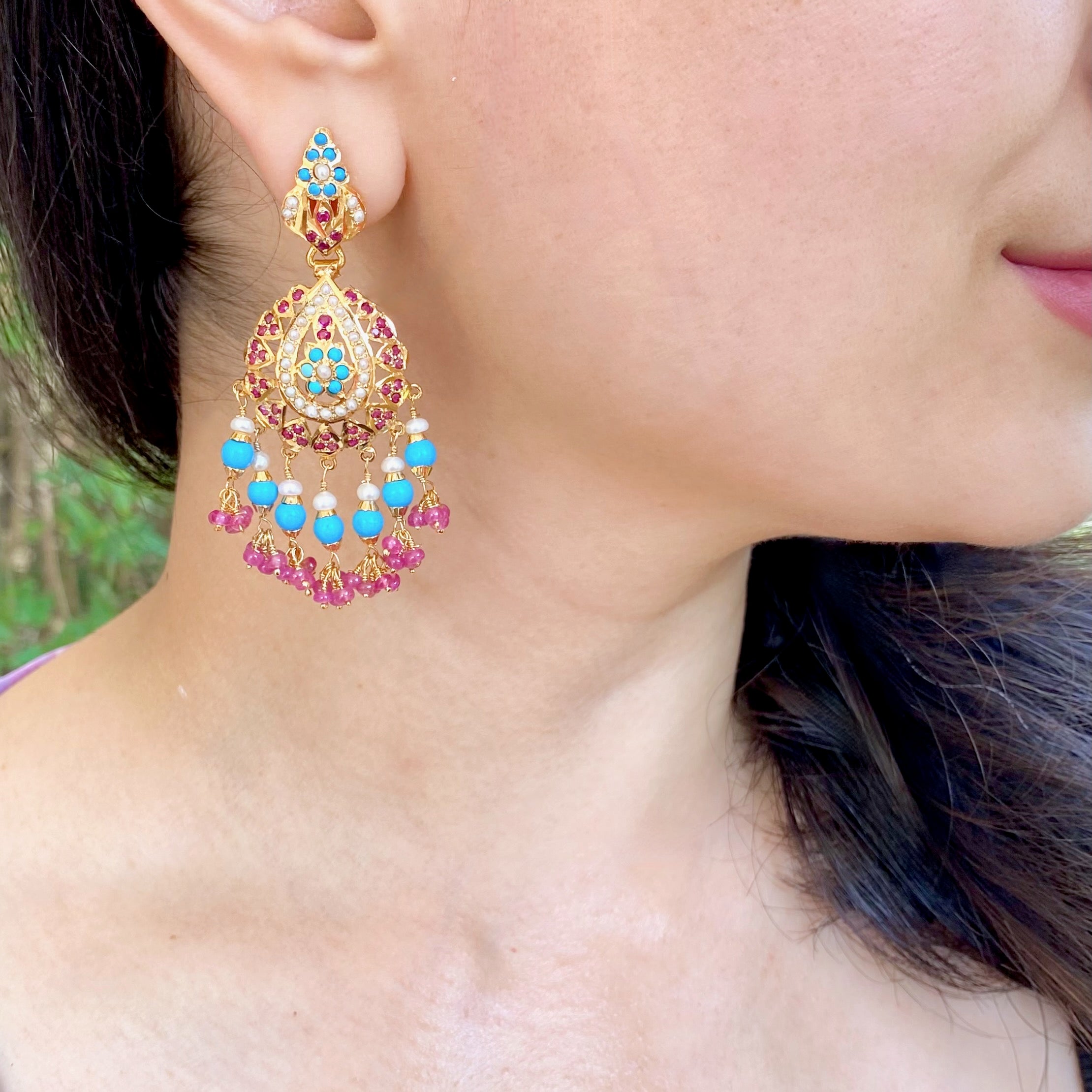 jadau turquoise earrings design
