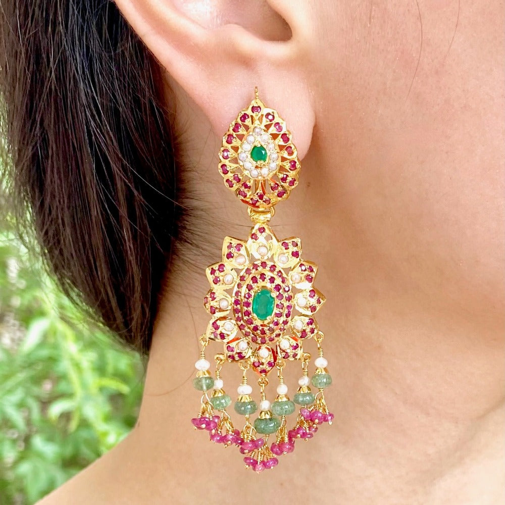 punjabi jadau earrings design