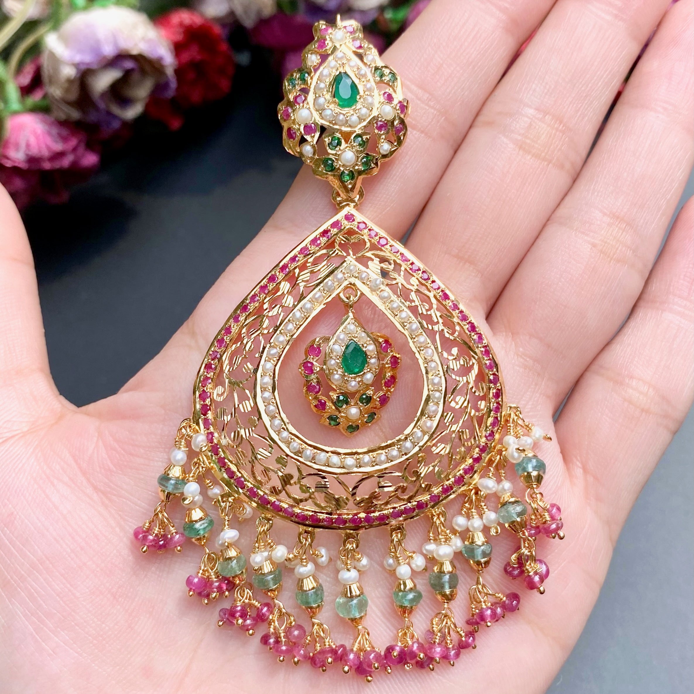big but light chandbali earrings