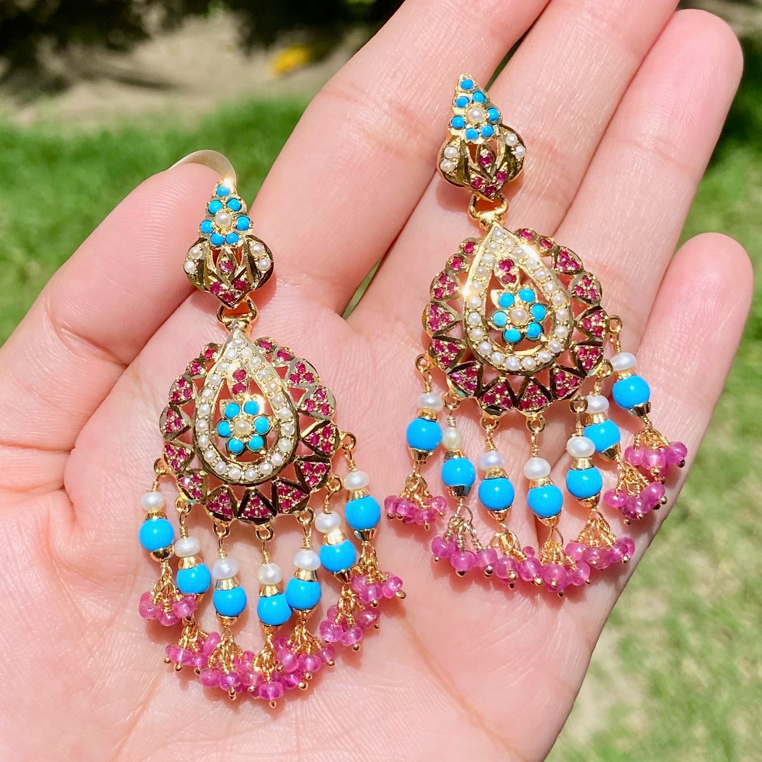 jadau turquoise earrings design