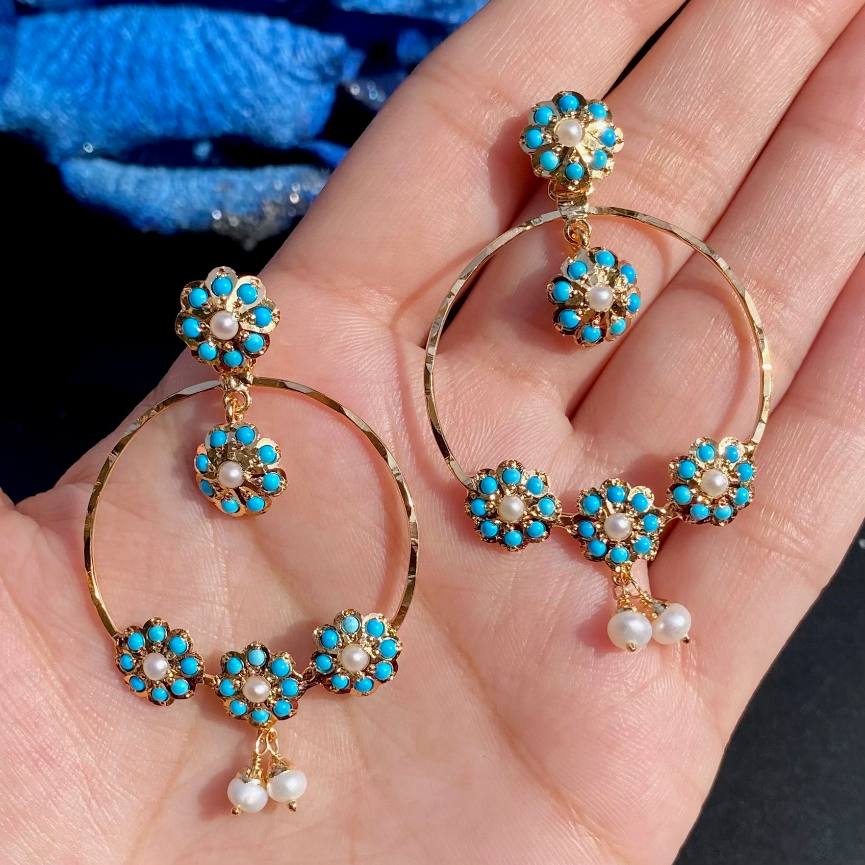 dainty pearl firoza necklace set