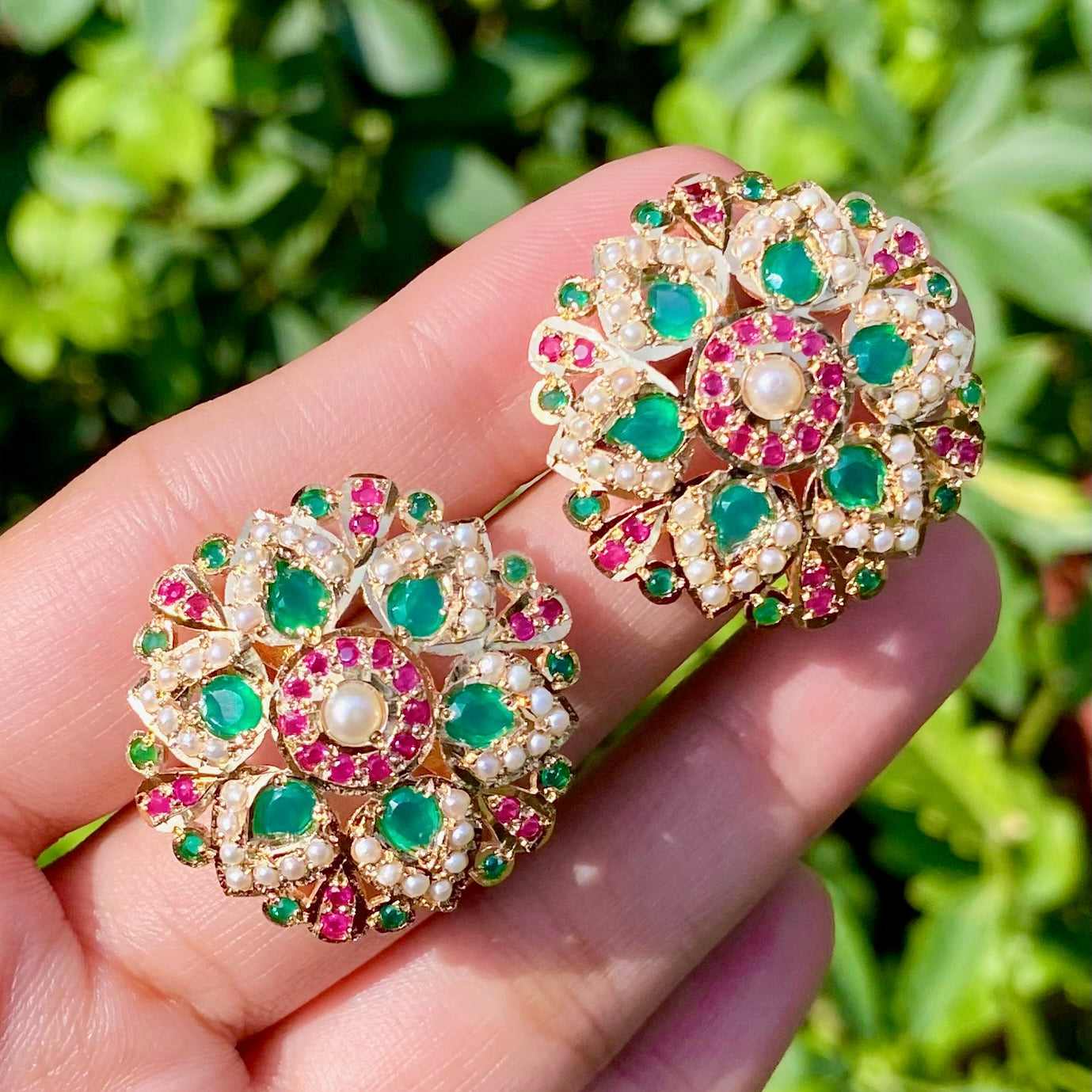 ruby emerald studs online