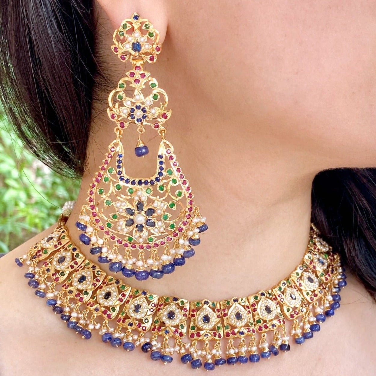 Bridal Wear Jewellery | Traditional Necklace & Statement Earrings NS 450