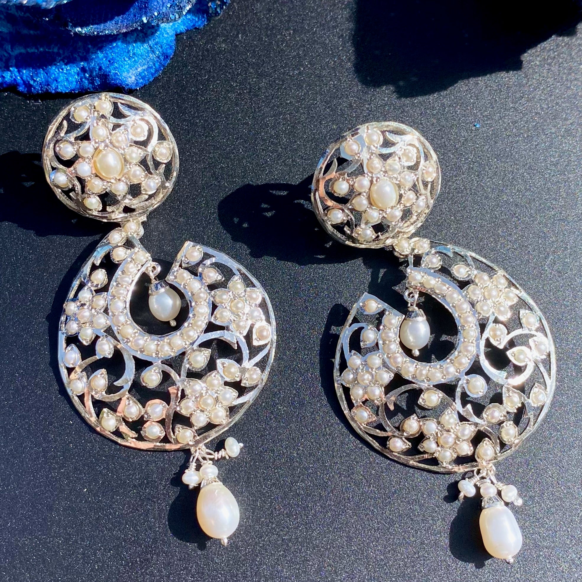 party wear silver earrings