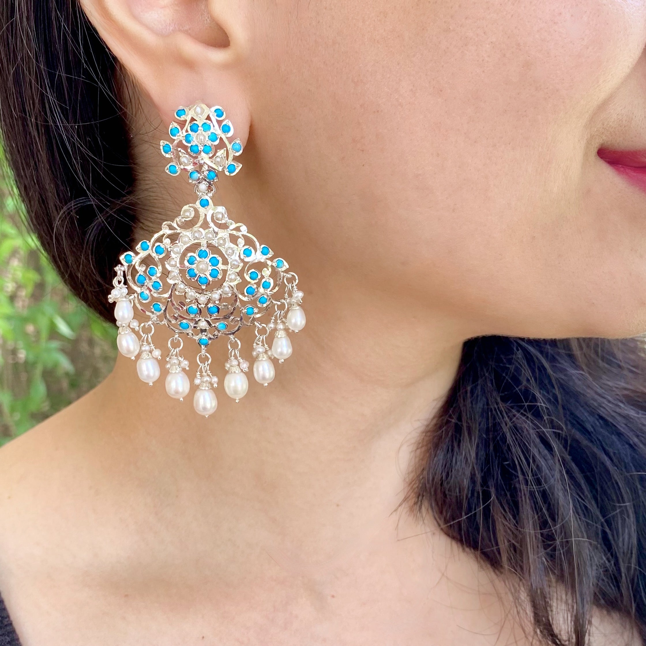 turquoise earrings silver