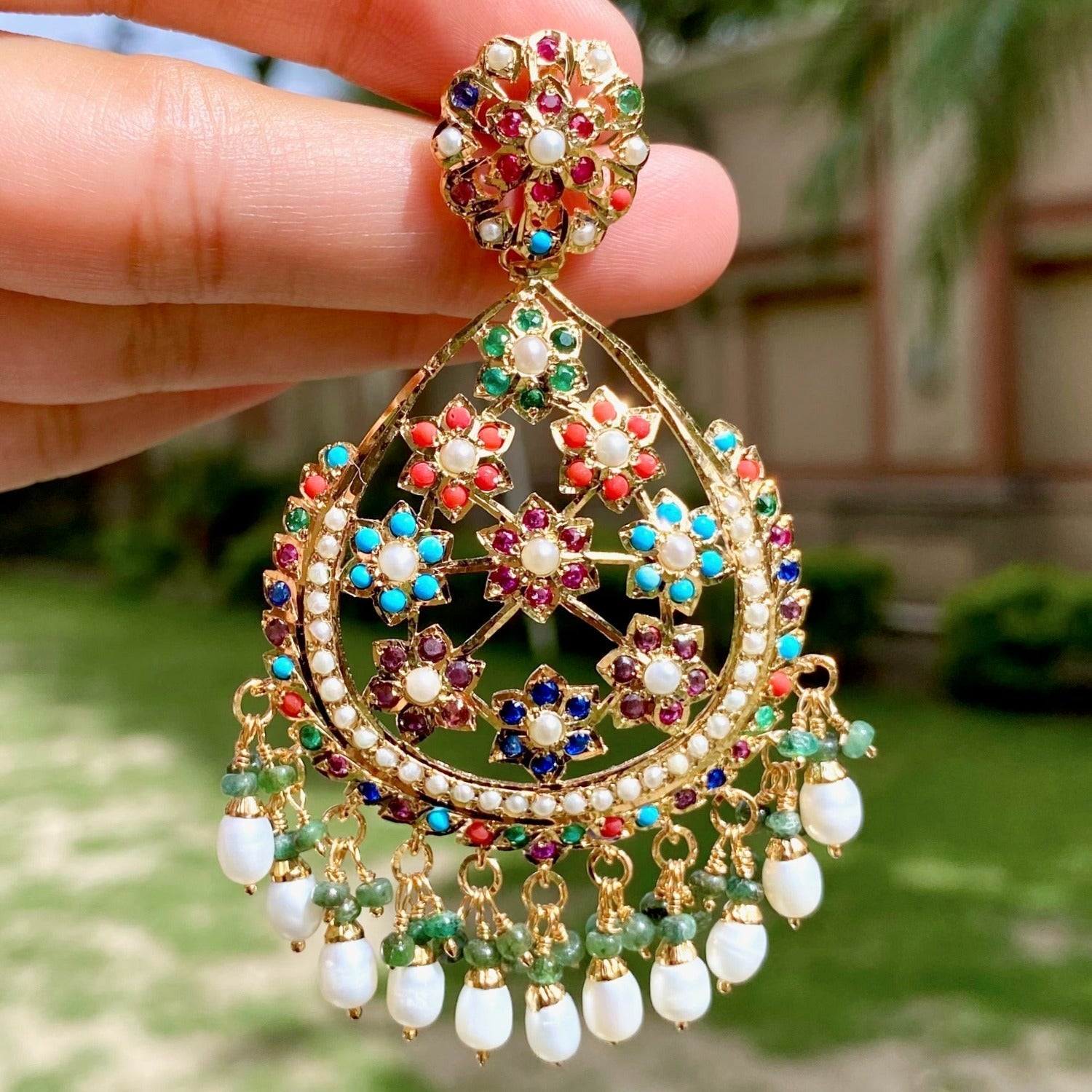 jadau earrings gold plated online