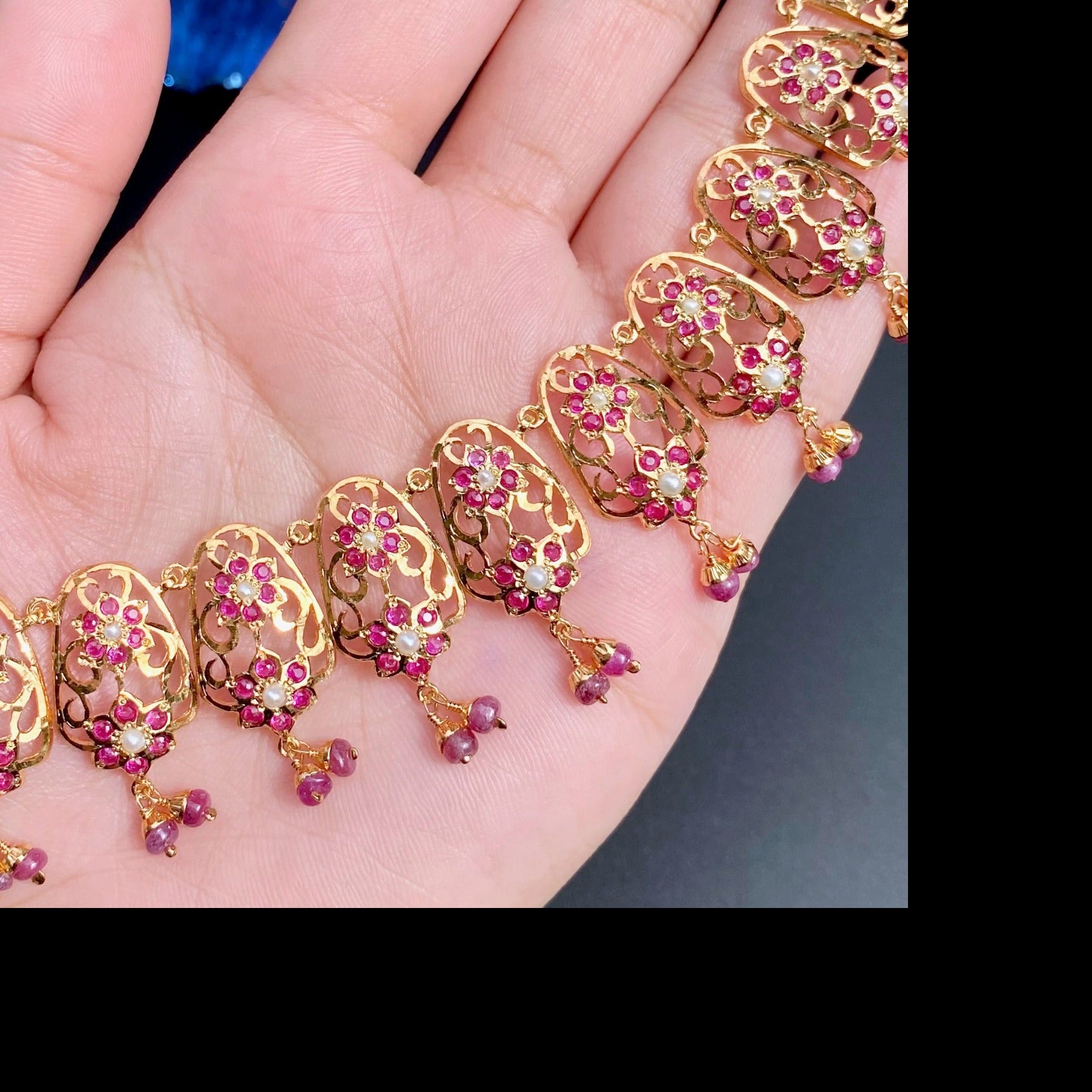 indo western necklace set design