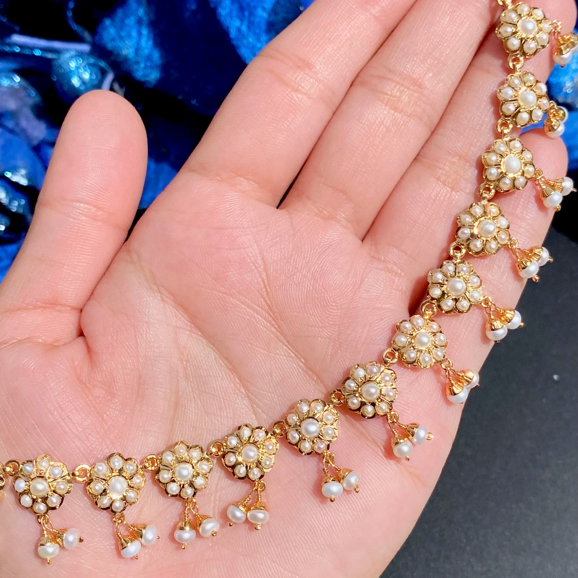 simple bengali pearl necklace set
