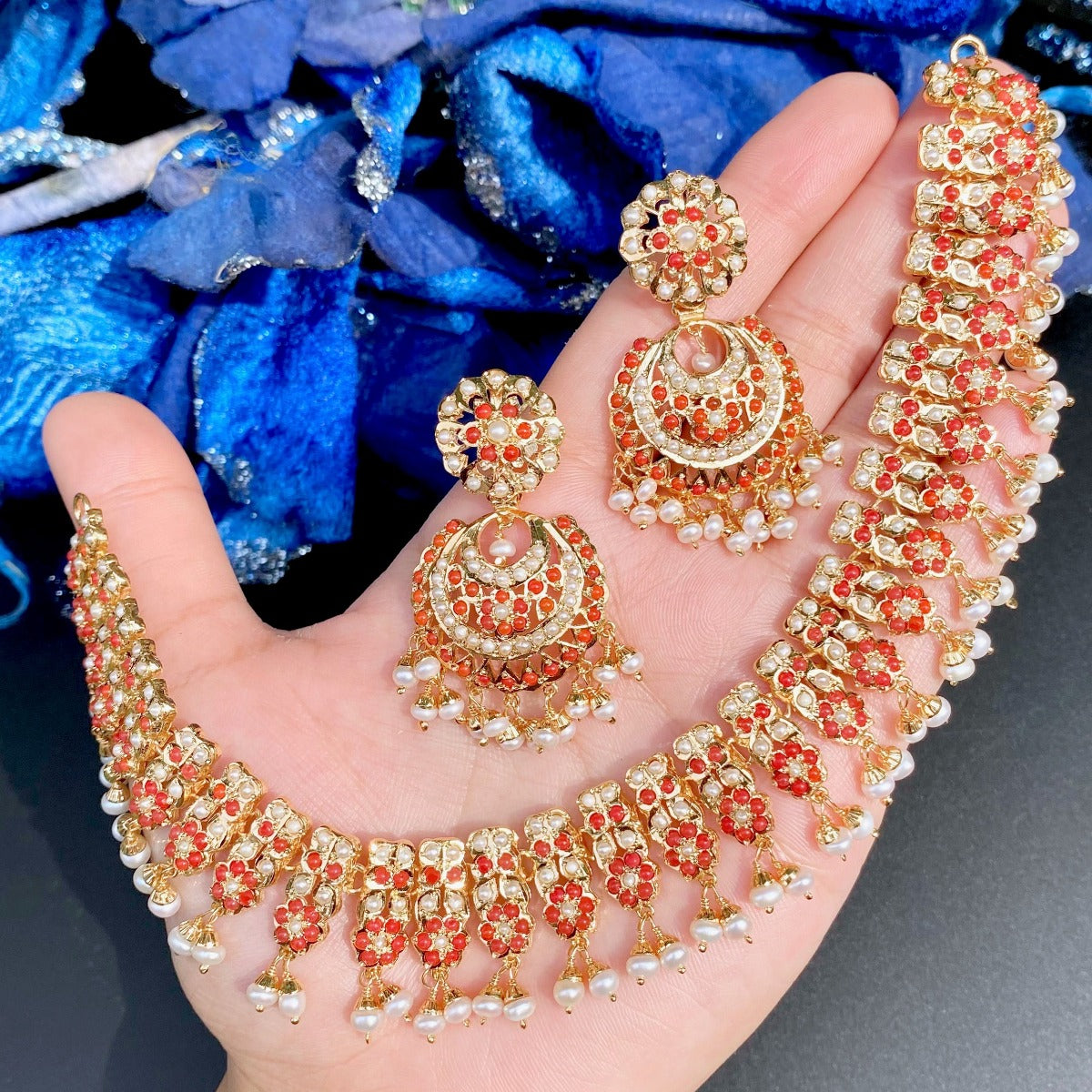 Coral sales gold jewellery