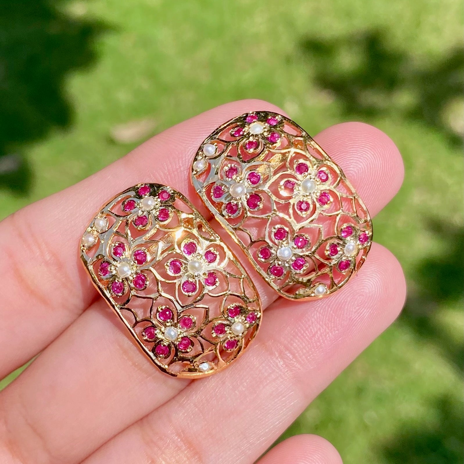 ruby stud earrings