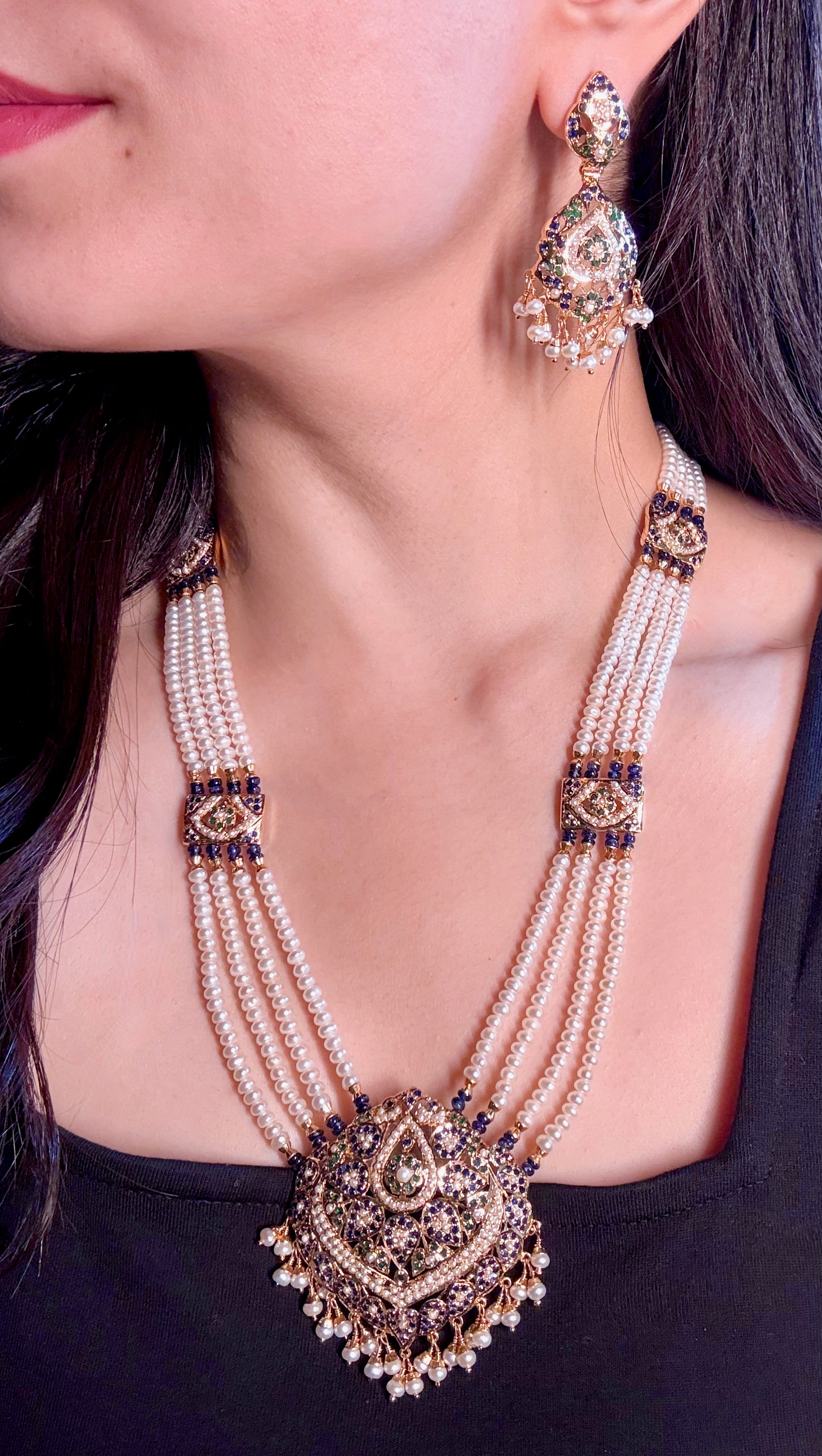 Exquisite Jadau Rani Haar Set | Gold Plated on Silver NS 425