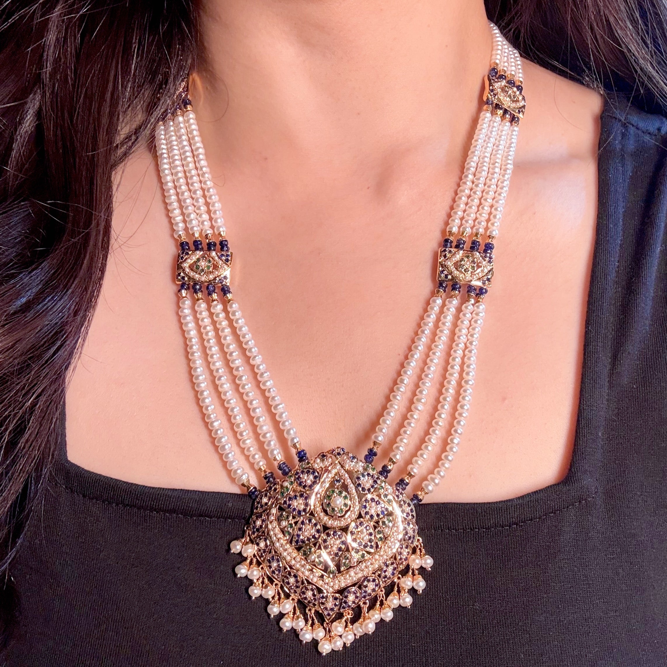 Exquisite Jadau Rani Haar Set | Gold Plated on Silver NS 425