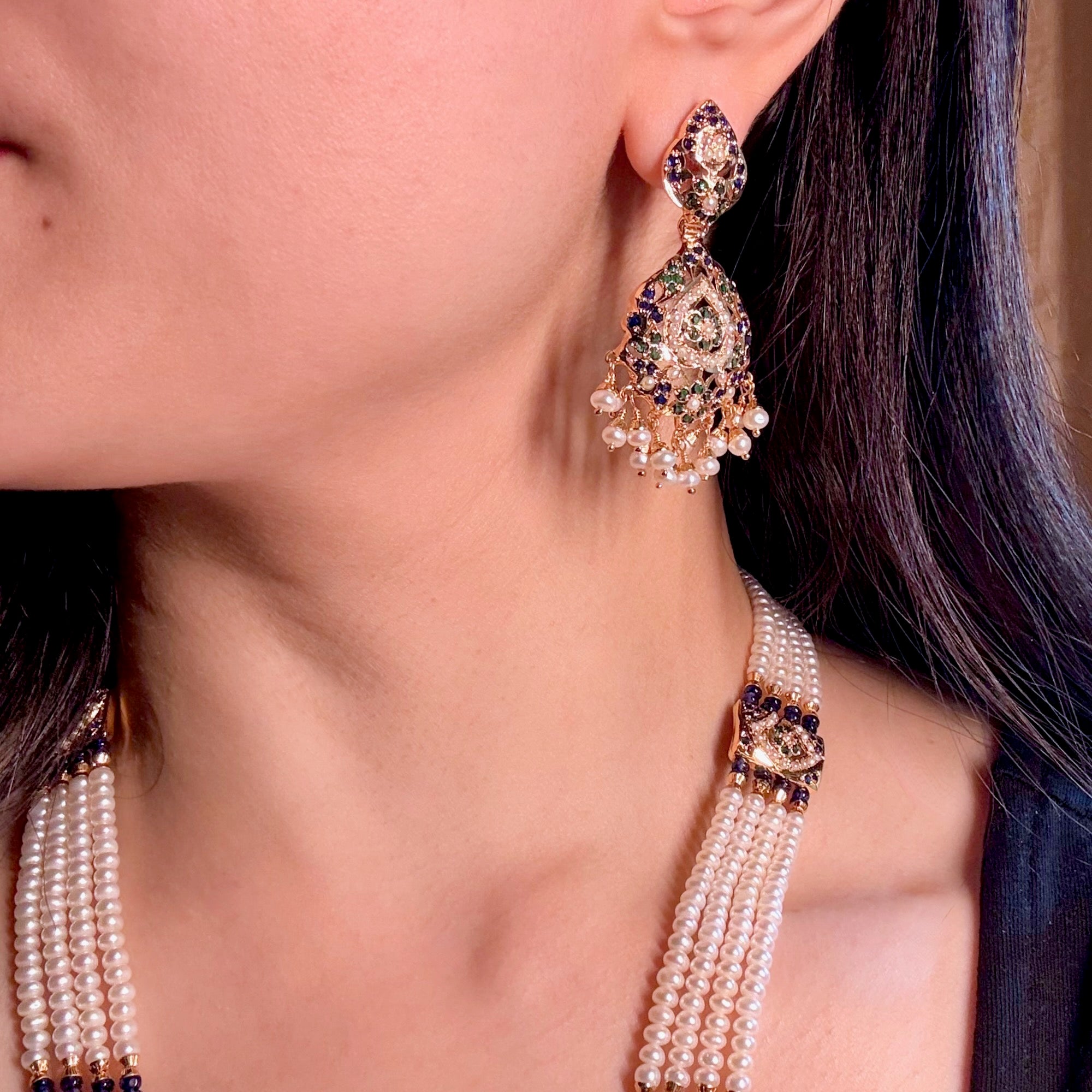 Exquisite Jadau Rani Haar Set | Gold Plated on Silver NS 425