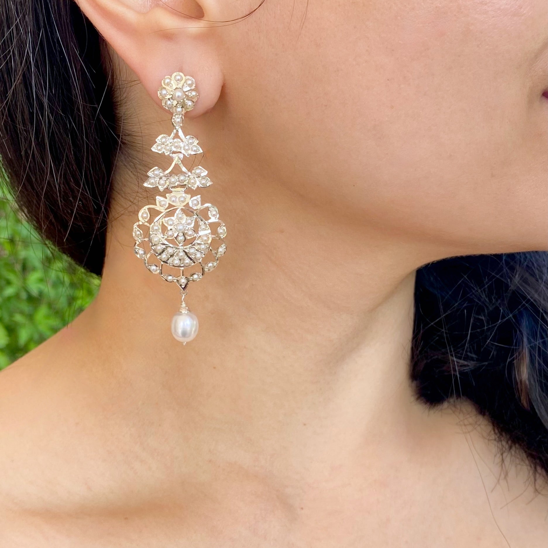 indo western silver earrings design