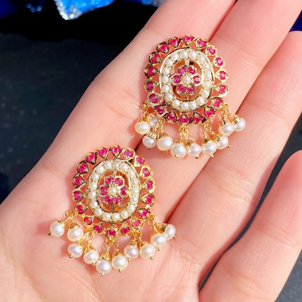 oval studs in gold plated silver