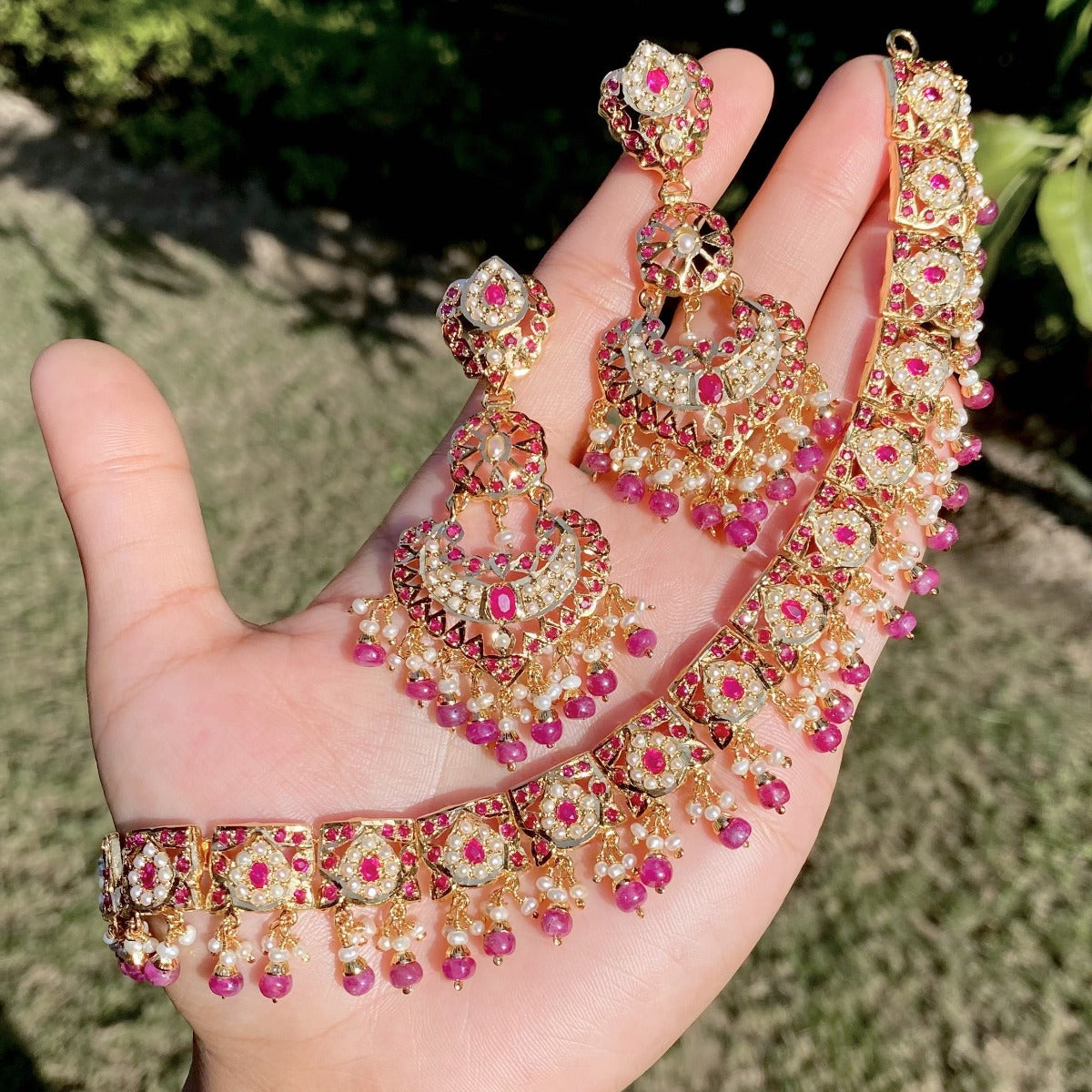 ruby and pearl set