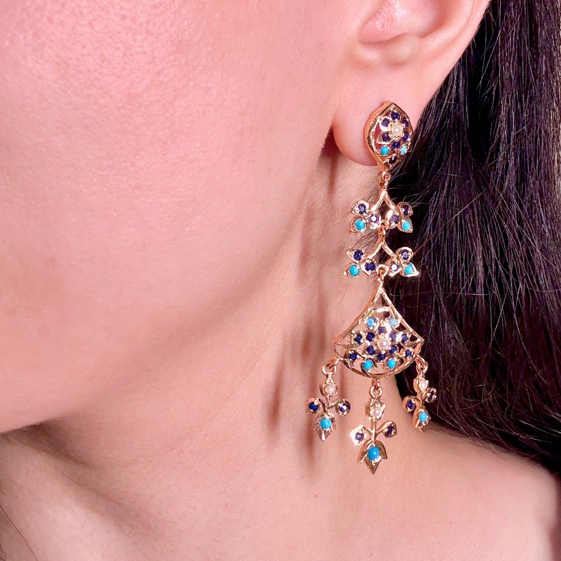 Gold Plated Jadau Earrings | Quality Artificial Jewelry BER 074