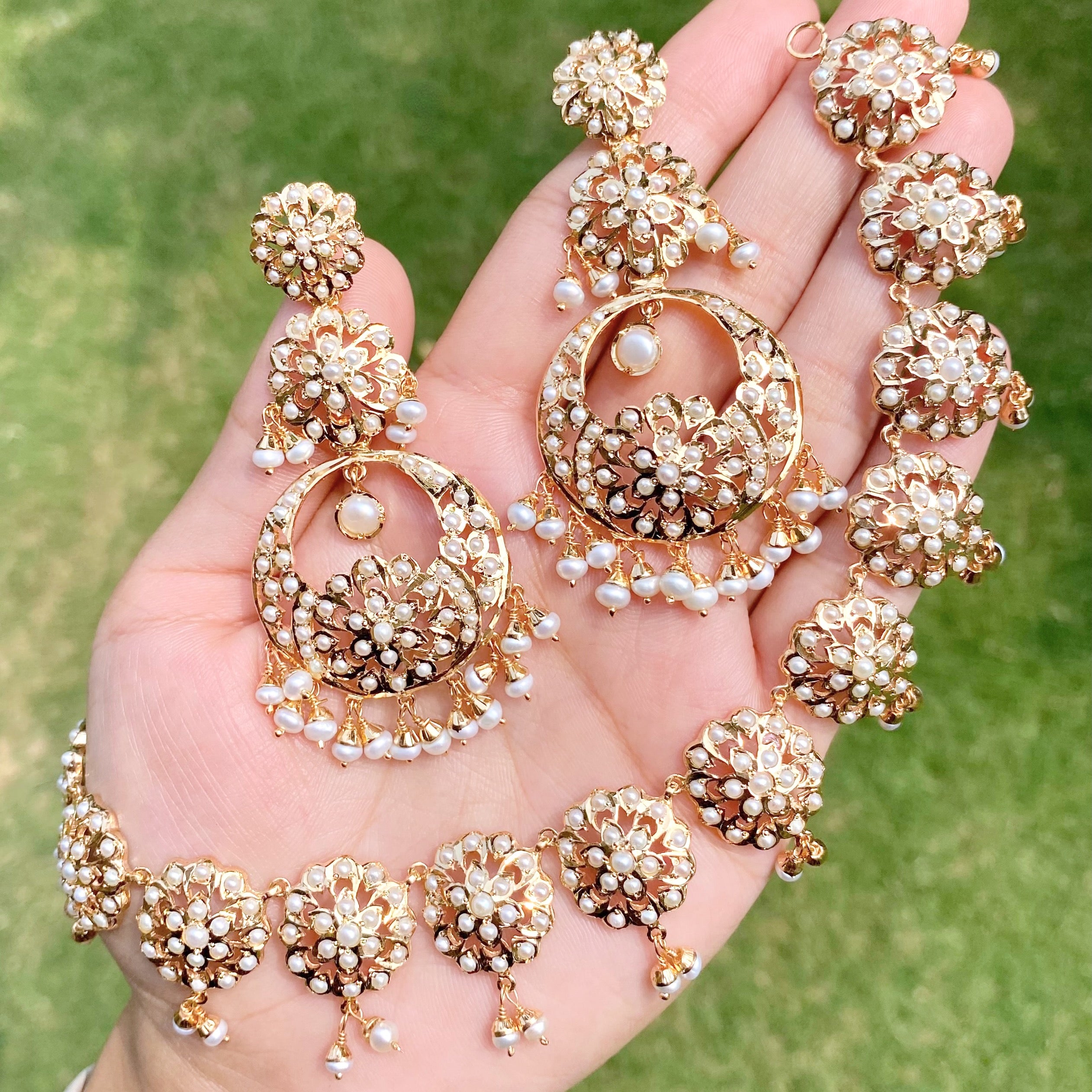jadau pearl necklace set