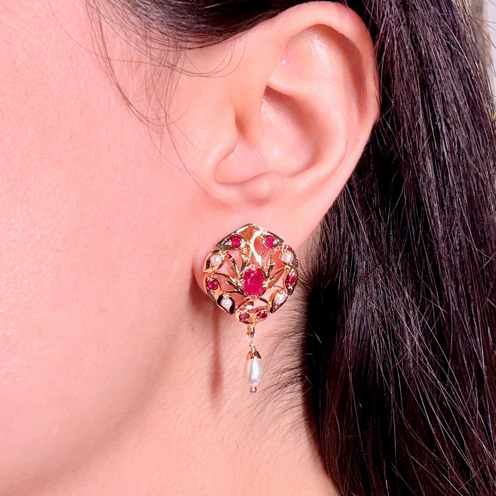 Exquisite Jadau Tops For Girls | Gold Plated on Mixed Metal Base BER 096B