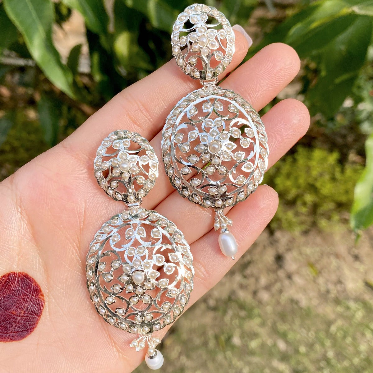 edwardian victorian seed pearl earrings
