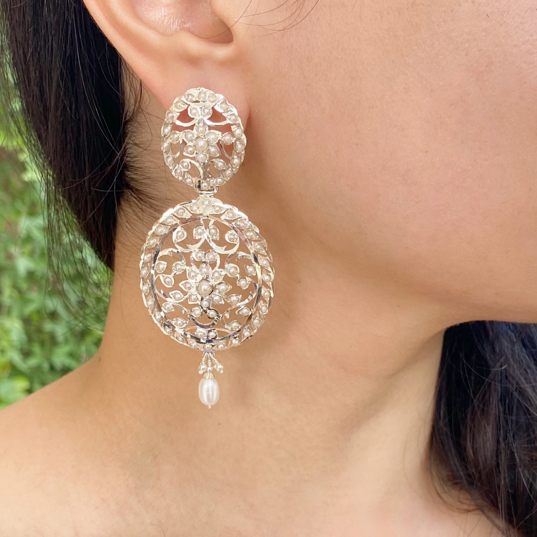 silver earrings party wear