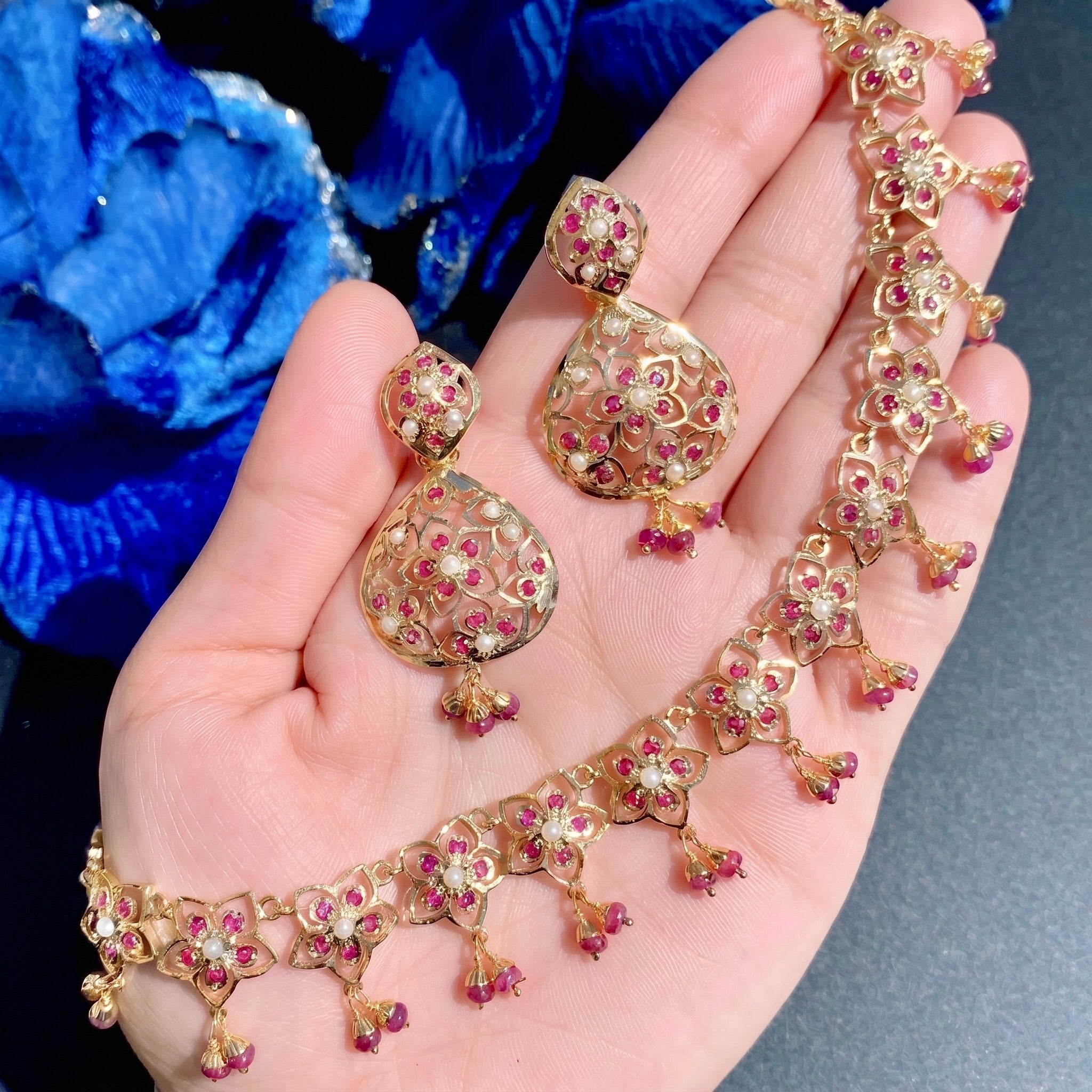 modern jadau necklace set