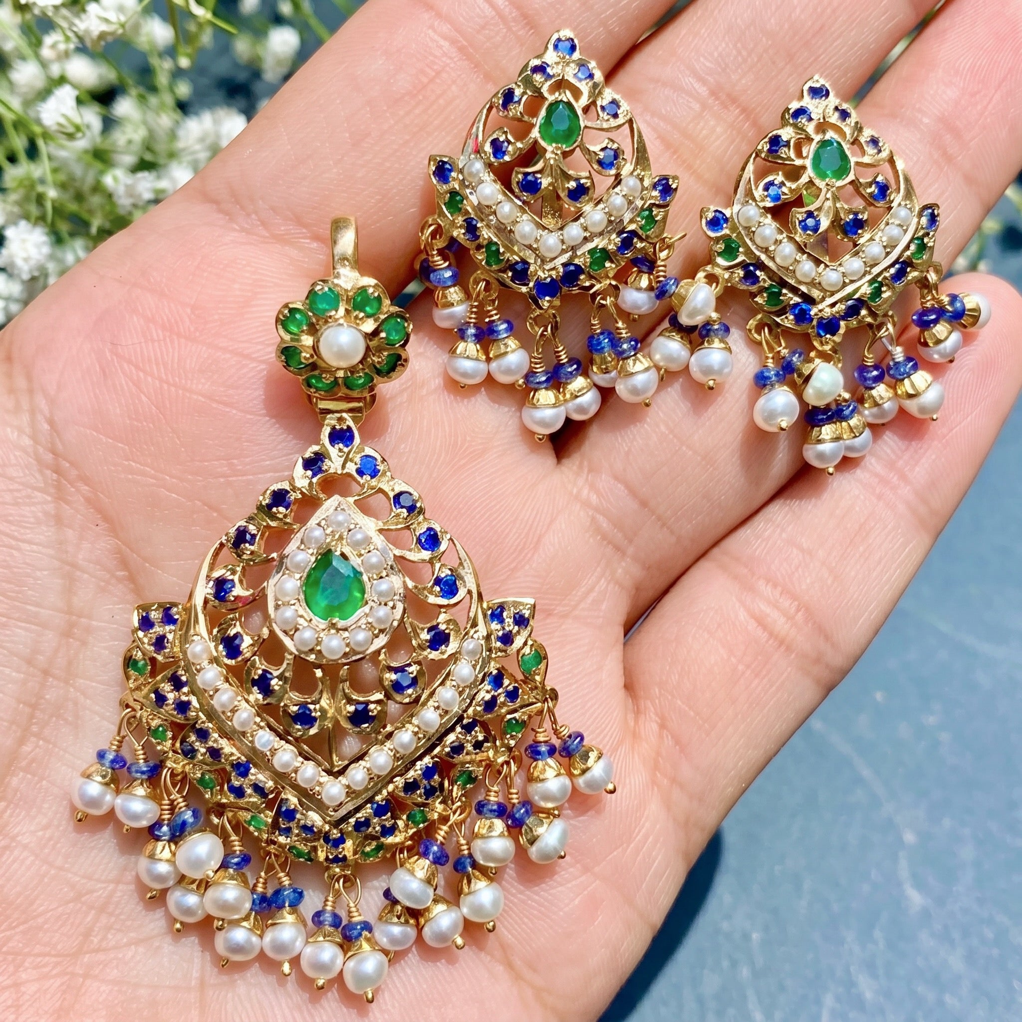 gold plated pendant set for gift
