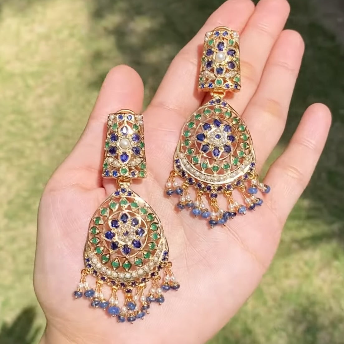 blue sapphire earrings