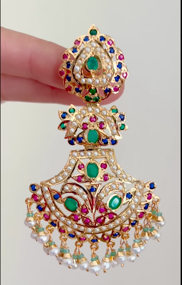 gold plated earrings jadau