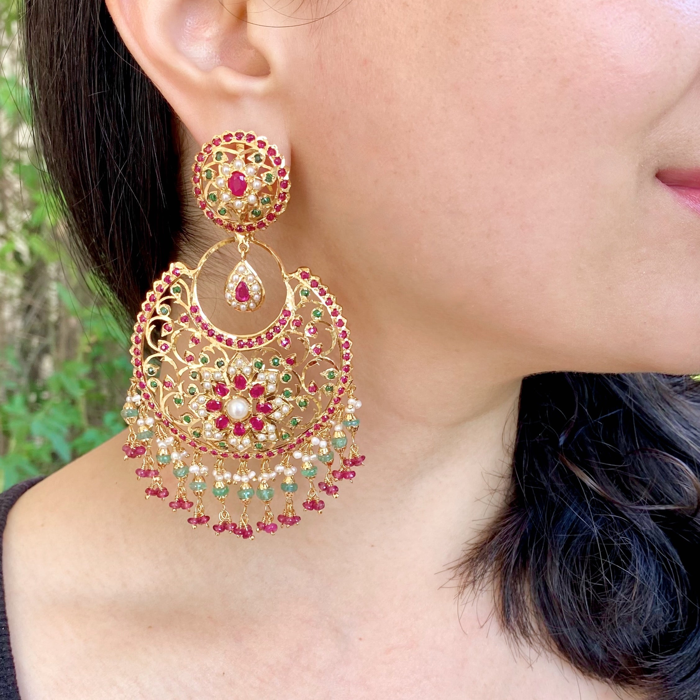 antique chandbali earrings design