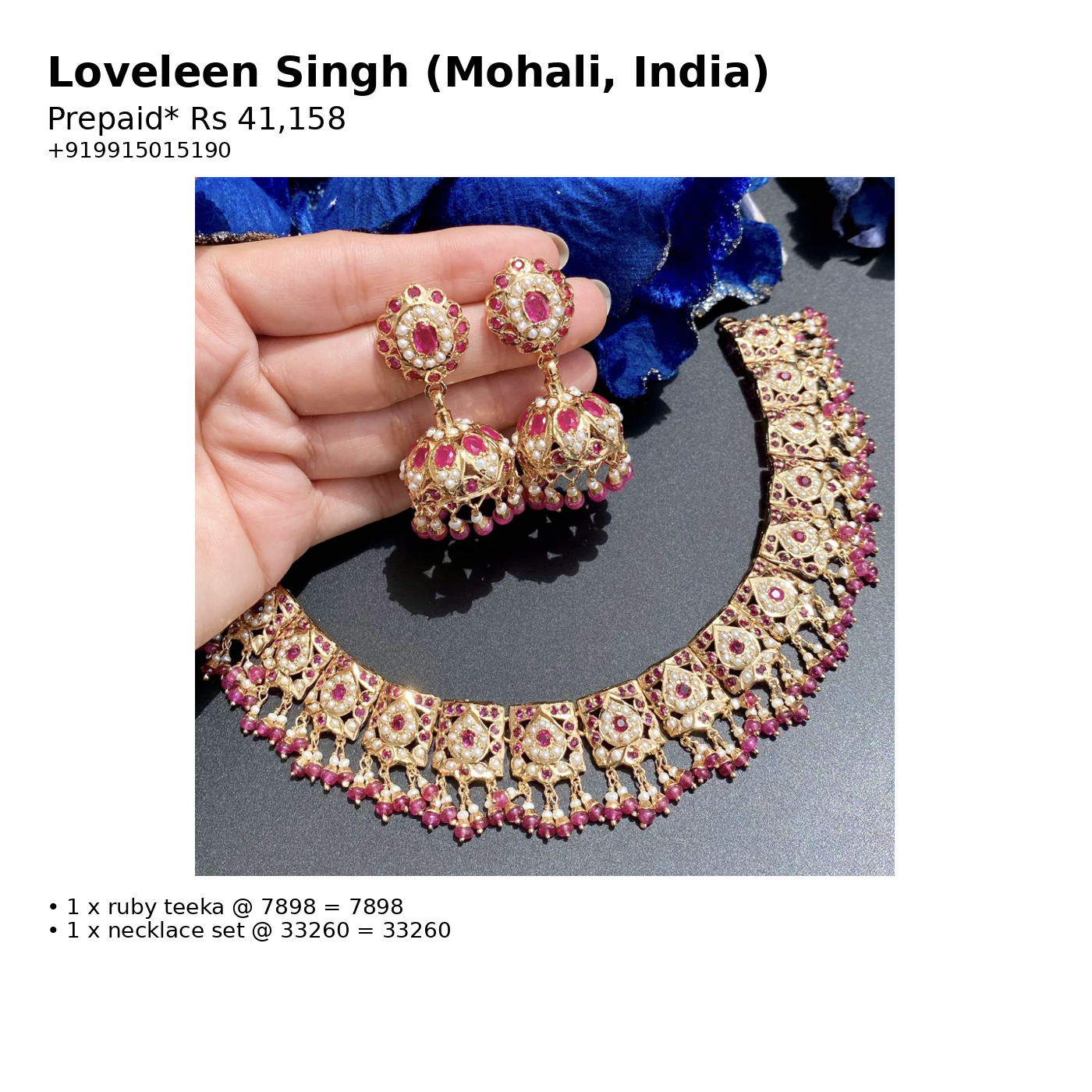 Custom Order – Loveleen Singh – 2025-12-22 12:15