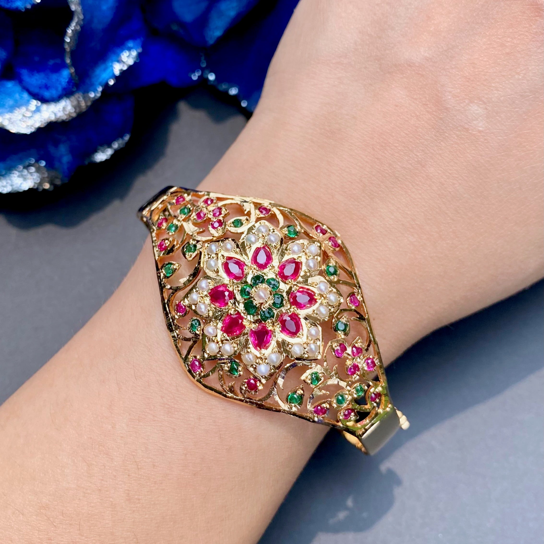 Jadau Bracelet For Women | Antique Design | Exquisite Gold Plated Jewelry