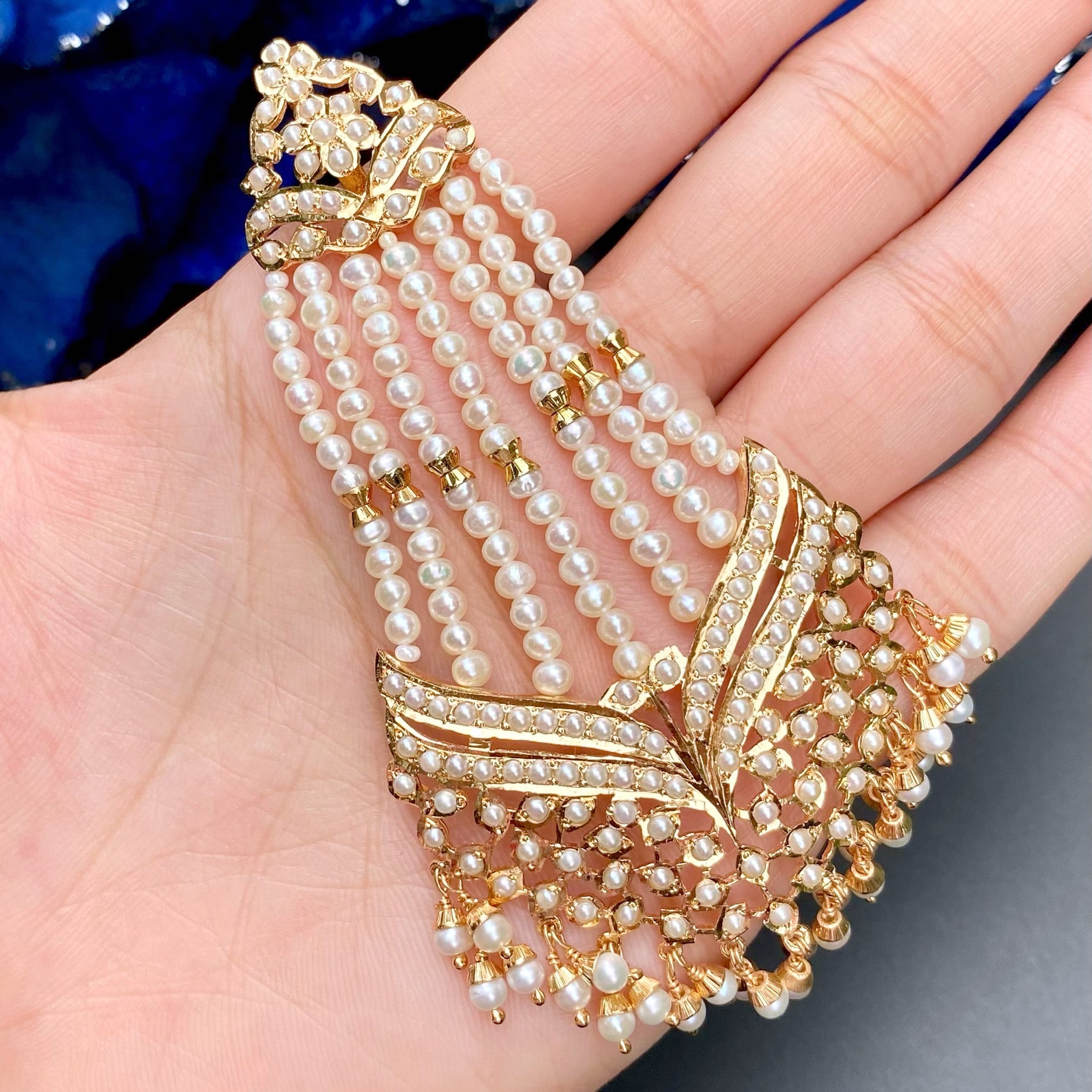 Classic Jhummer Style Pearl Earrings | Gold Plated Traditional Indian Earrings ER 805