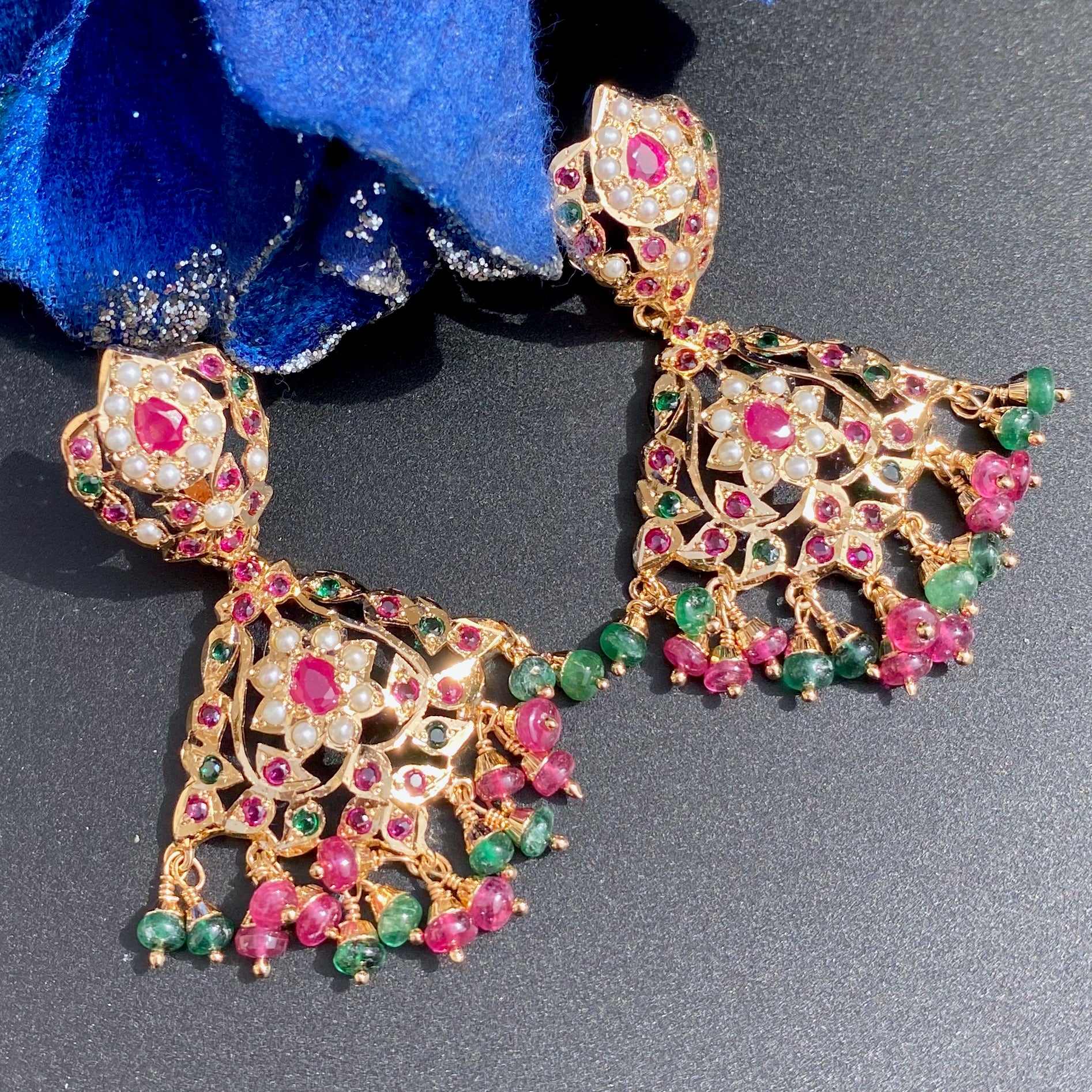 Fine Jadau Choker Set | Gold Plated on Silver | Custom Made Indian Jewelry Online